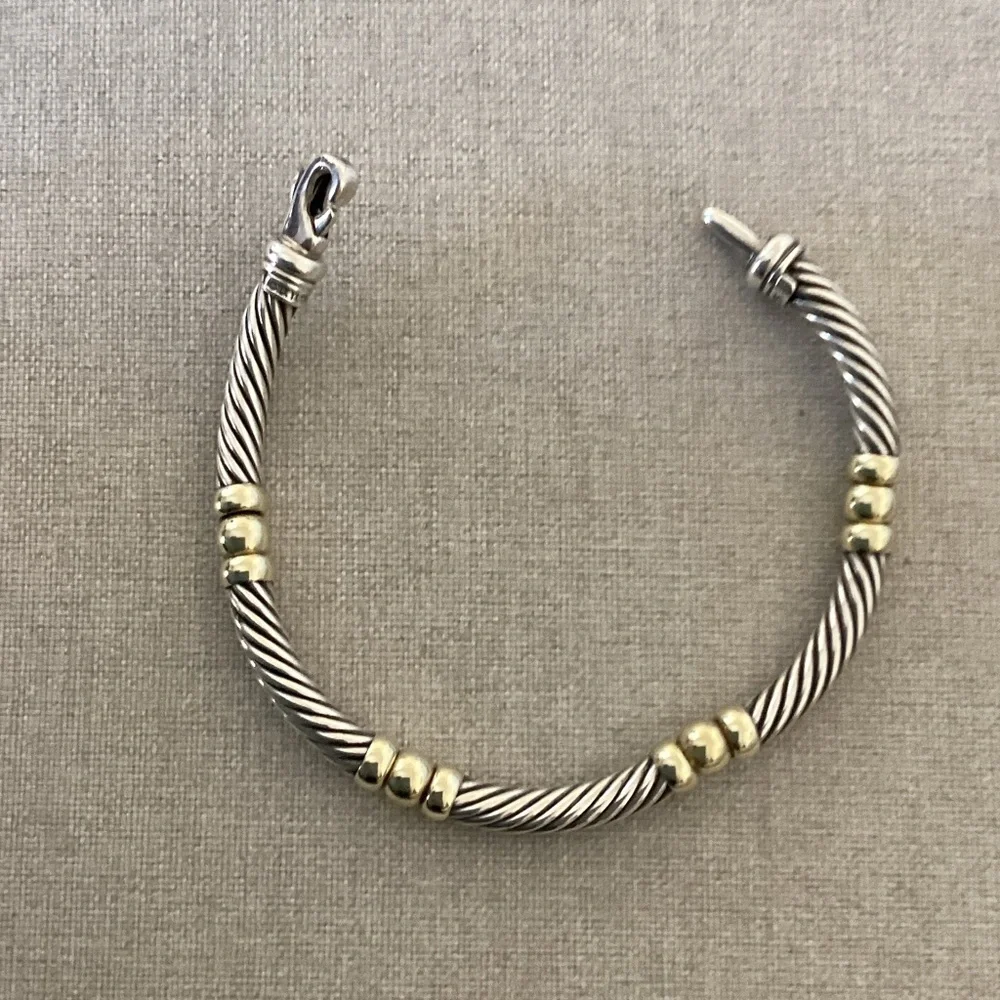 David Yurman Silver and Gold Bracelet - Picture 2 of 6